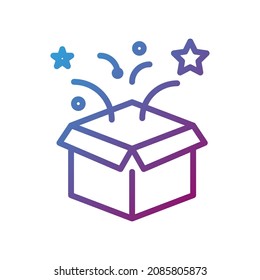 Vector box gradient icon, box contain product related 64x64 Pixel, white background