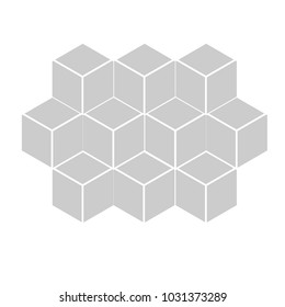 Vector box of gray 3 dimensional square on a white background.Used in printing and web.impossible.square