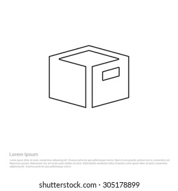 Vector Box Icon - Flat pictogram illustration