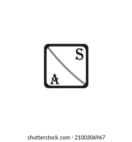 vector box with letters A and S
