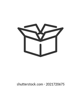 Vector box line icon. Symbol in trendy outline style. Vector illustration isolated on a white background. 