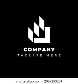 Vector box logo build the front, architectural logo, building company logo, modern logo