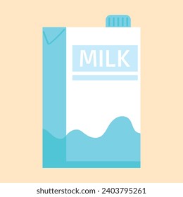 Vector box of milk isolated on white background.