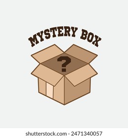 vector box with "mystery box" text good for design