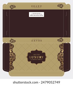 Vector Box packaging die cut template batik seamless pattern design