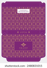 Vector Box packaging die cut template batik seamless pattern design