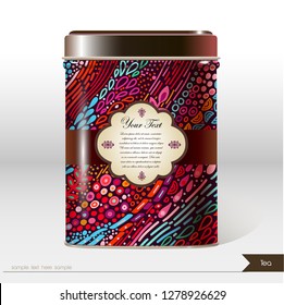 Vector box with place for your text. Design product package. Tea, coffee, dry products. - Vector