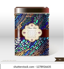 Vector box with place for your text. Design product package. Tea, coffee, dry products. - Vector
