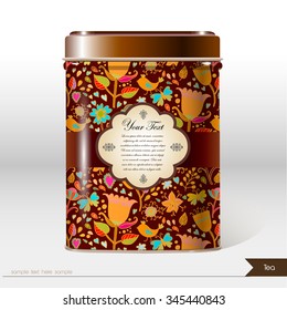 Vector box with place for your text. Design product package. Tea,coffee,dry products.