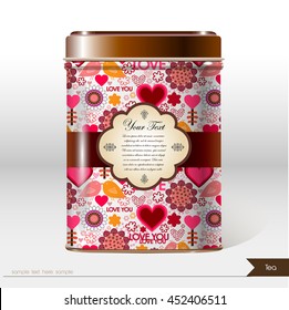 Vector box with place for your text. Design product package. Tea,coffee,dry products