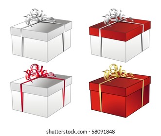 vector box with ribbon and bow