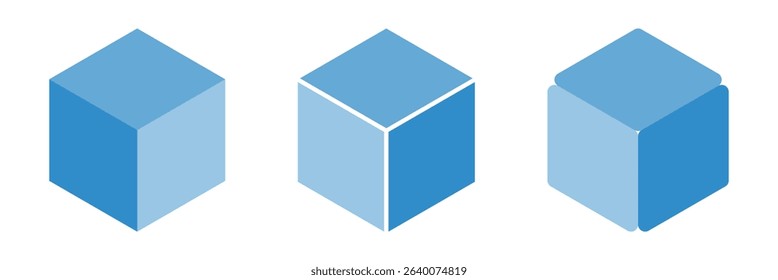 Vector box of square hexagon Stacked together with a White background. Used in printing and web. impossible. cube icon.