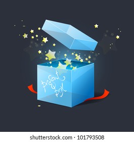 Vector box with stars