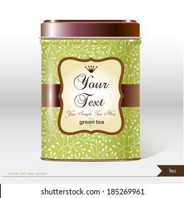 Vector box tea with place for your text. Design product package. Tea,coffee,dry products. 