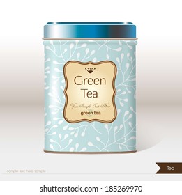 Vector box tea with place for your text. Design product package. Tea,coffee,dry products. 