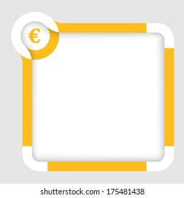 vector box for text with yellow euro sign
