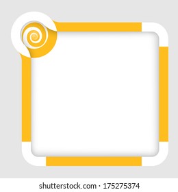 vector box for text with yellow spiral