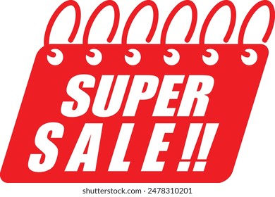 Vector with a box that says super sale on a red background