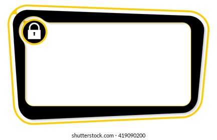 Vector box for your text with padlock