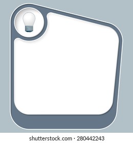 Vector box for your text with white frame and bulb