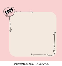 Vector box for your text and the words call the boss