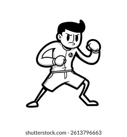 vector of a boxer in cartoon form