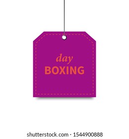 Vector boxing day banner. Gradient label with a big inscription boxing day. Vector sale background. Violet sale background