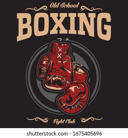 Vector boxing. Design template old school boxing in art style.