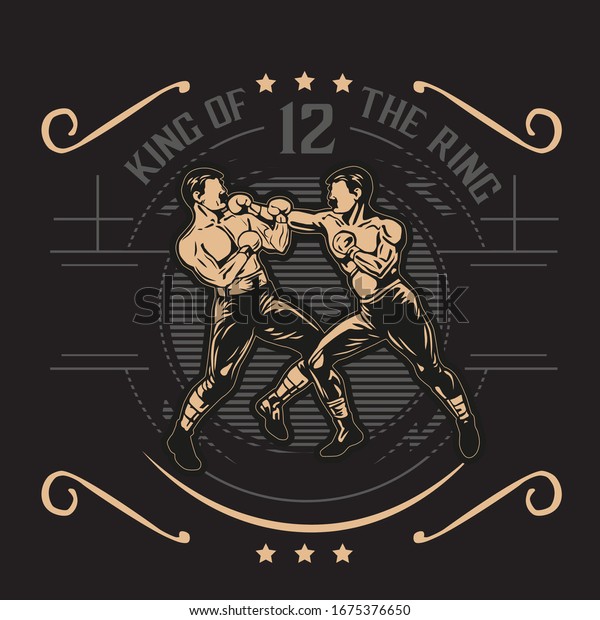 Vector boxing. Design template old school boxing\
in art style.