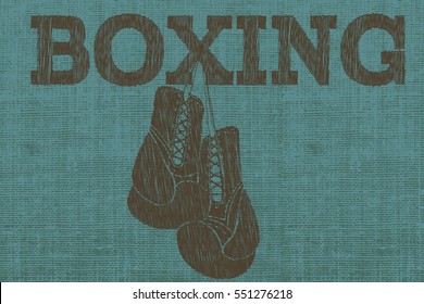 Vector boxing emblem for t-shirt print.Retro style