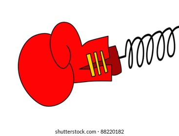 guante de boxeo vectorial en fondo blanco