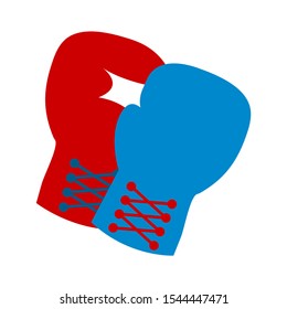 vector boxing gloves, boxing icon, punch symbol, fight