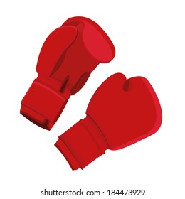 Vector Boxing Gloves Illustration Isolated On White Background