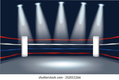 vector of Boxing ring isolated on dark background.