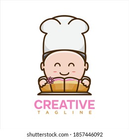 Vector boy and cake , creative design vector template
