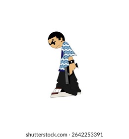 Vector boy carrying toy gun