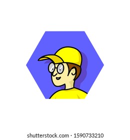 Vector of boy cartoon logo. Vector illustration. Flat design.