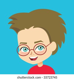 VECTOR boy with crazy hair