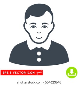 Vector Boy EPS vector pictogram. Illustration style is flat iconic smooth blue symbol on a transparent background.