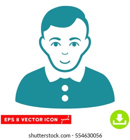 Vector Boy EPS vector pictograph. Illustration style is flat iconic soft blue symbol on a transparent background.