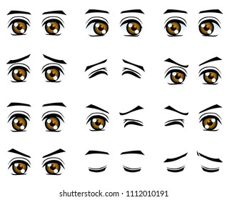 
Vector boy eyes in different emotion