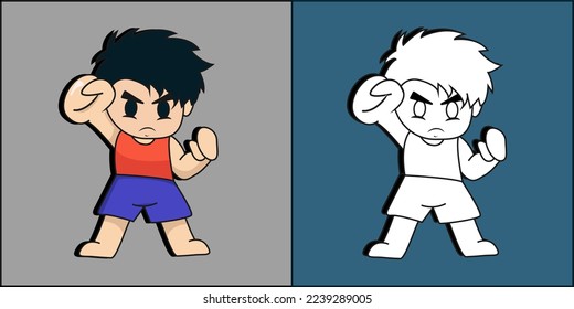 vector boy with fighting style