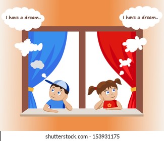 Vector boy and girl