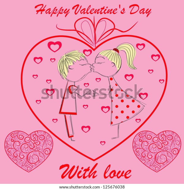 Vector Boy Girl Heart Stock Vector (Royalty Free) 125676038 | Shutterstock