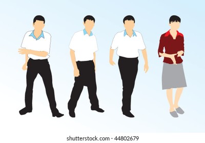 Vector boy & girl silhouettes