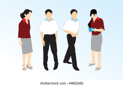 Vector boy & girl silhouettes
