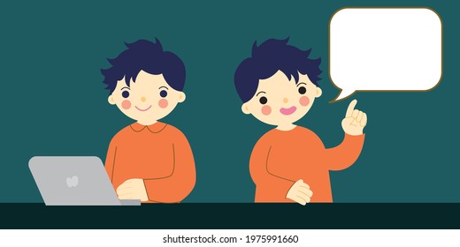 vector boy and girl are working