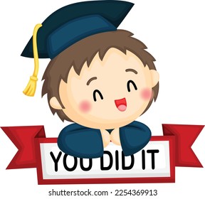 un vector de graduación de un chico con un que lo hizo firmar