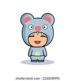 vector boy in kuala costume looks cheerful
