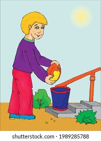 vector of boy in park
